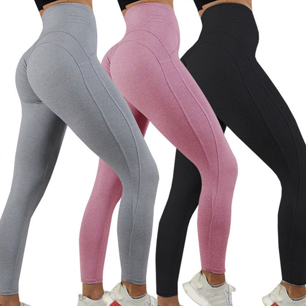 Solid color exercise leggings vibeactive