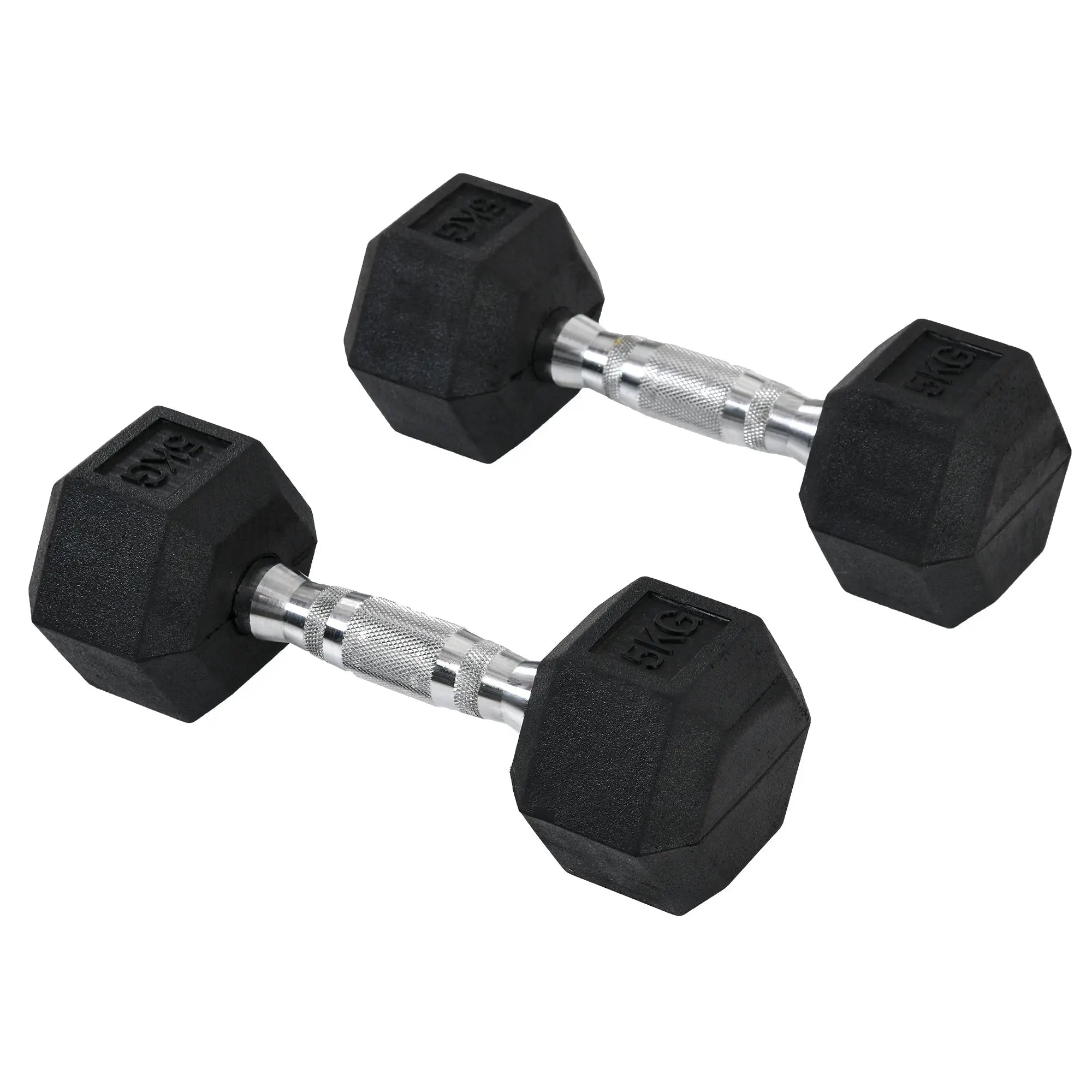 2x5kg Rubber Dumbbell Sports Hex Weights Sets Gym Fitness Lifting Home vibeactive