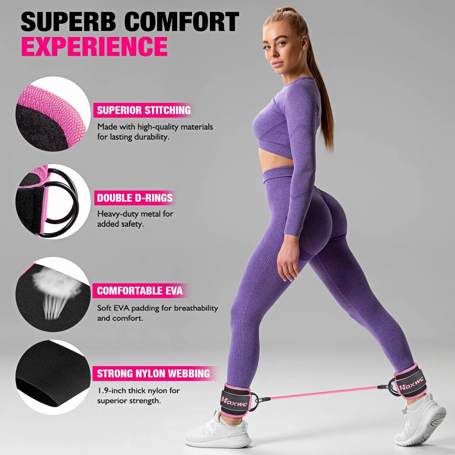 Ankle Resistance Bands with Cuffs vibeactive