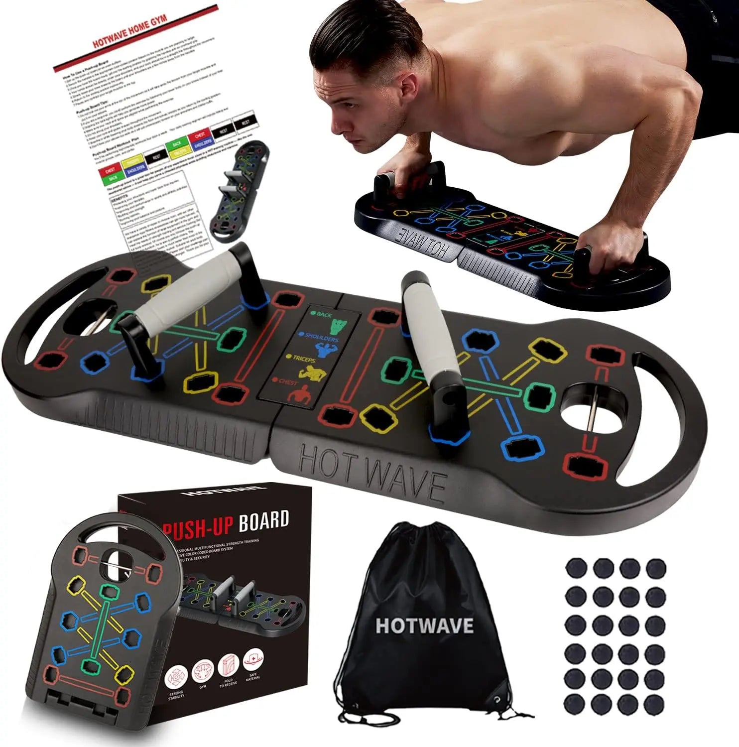 HOTWAVE Foldable Push Up Board vibeactive