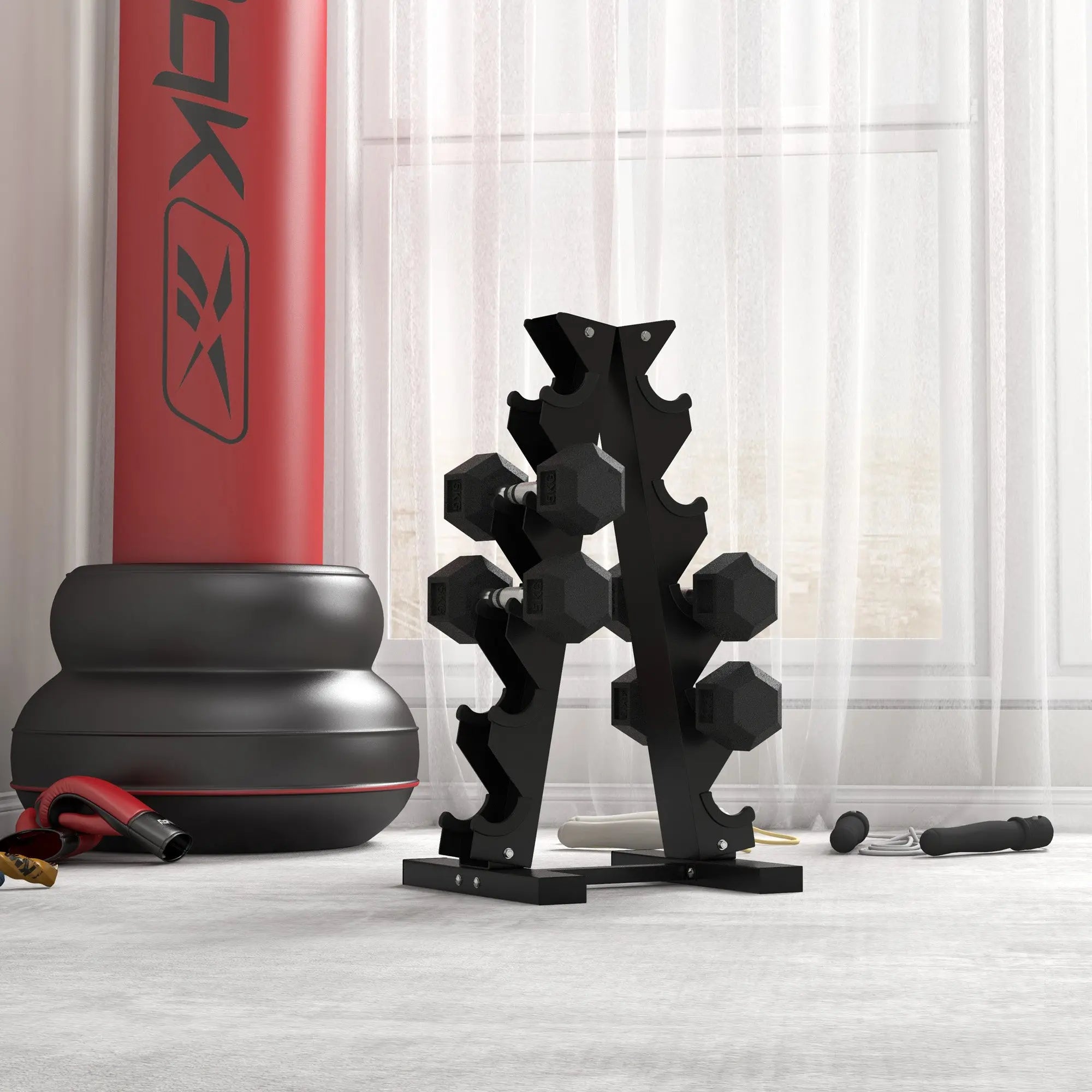 2x5kg Rubber Dumbbell Sports Hex Weights Sets Gym Fitness Lifting Home vibeactive